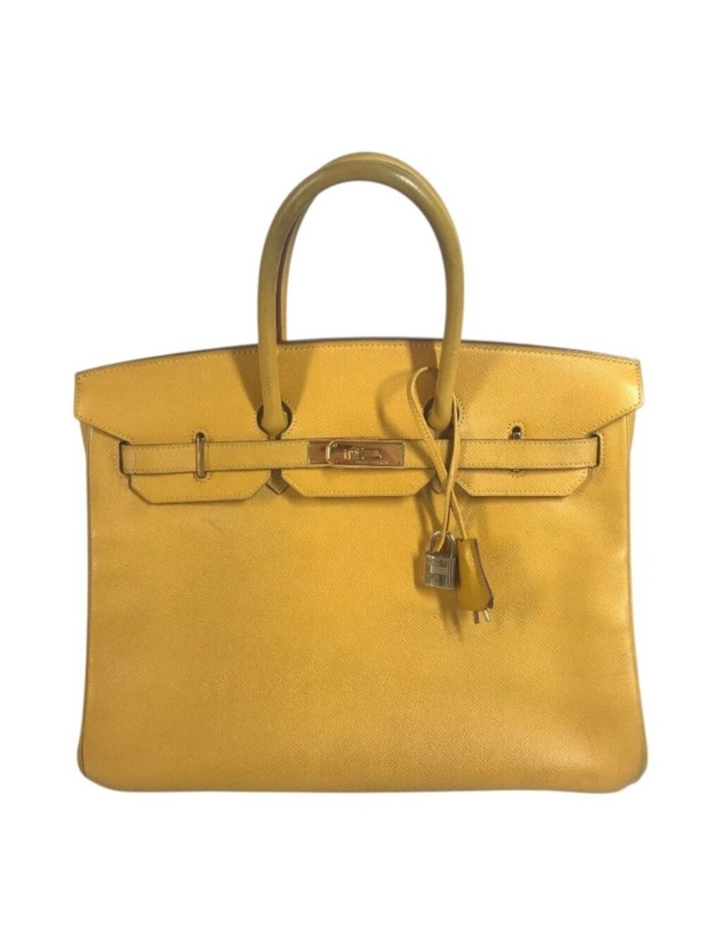 Hermes Handbag Birkin 35 Leather Jaune Yellow